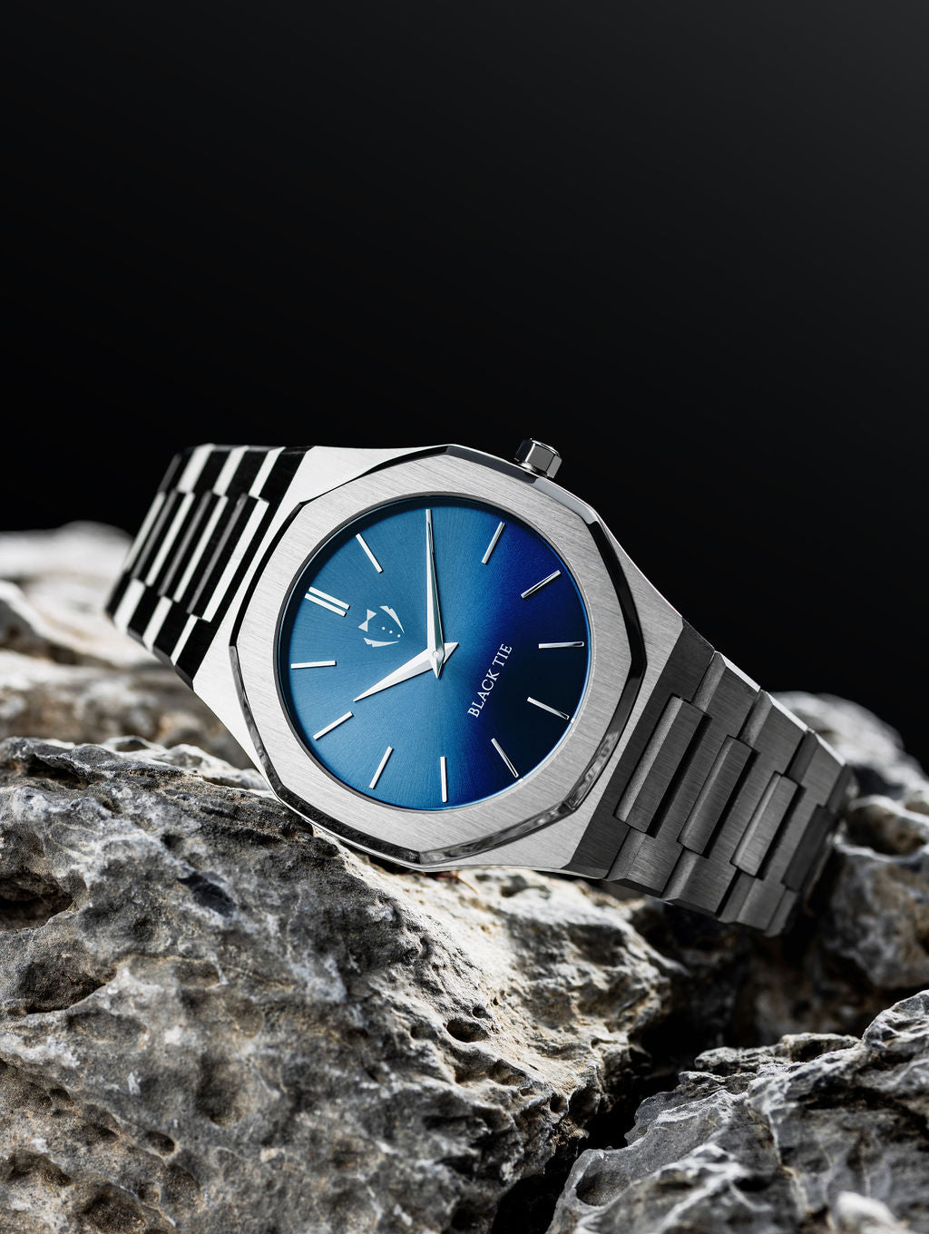 blue steel minimalist watch for men