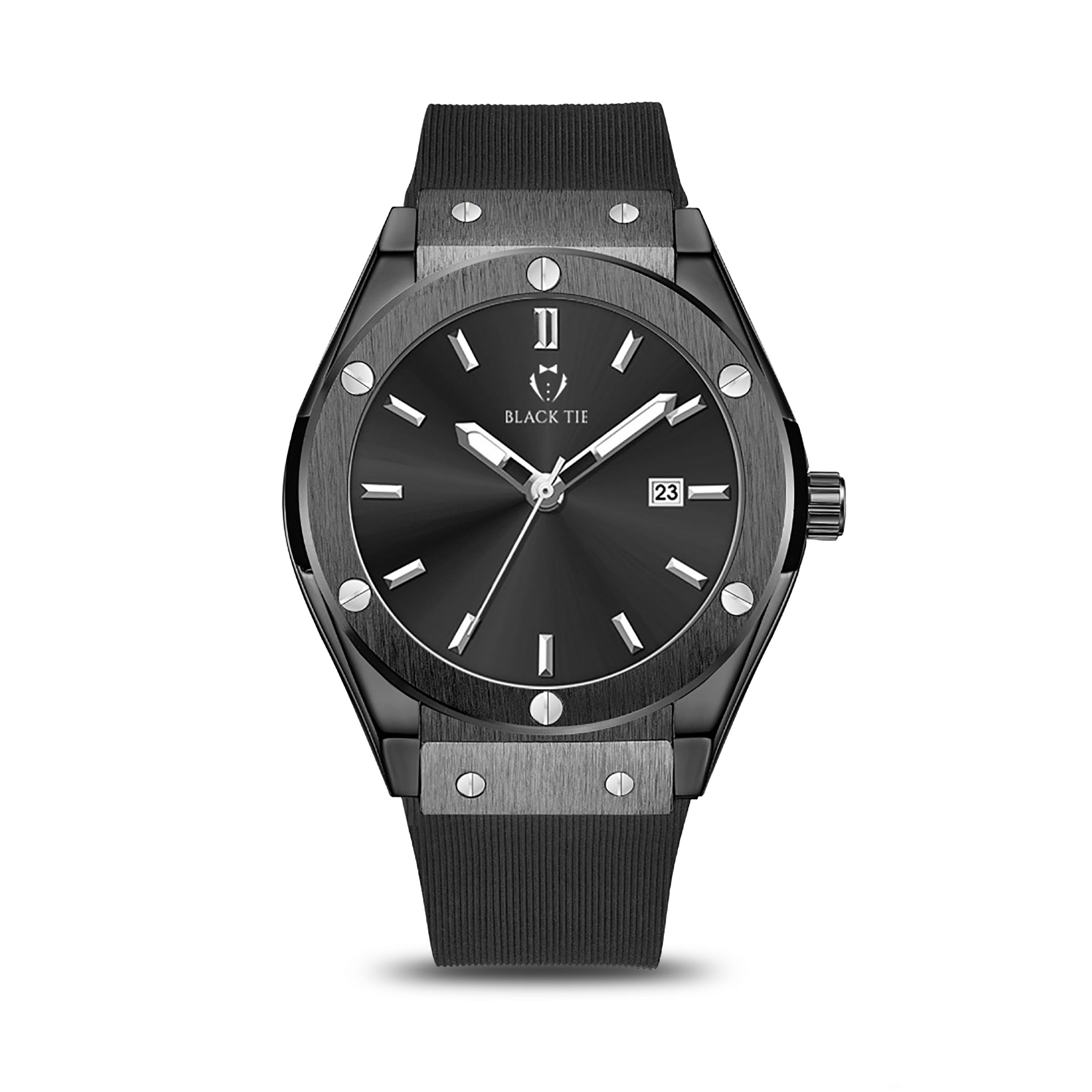 black silicone minimalist mens watches